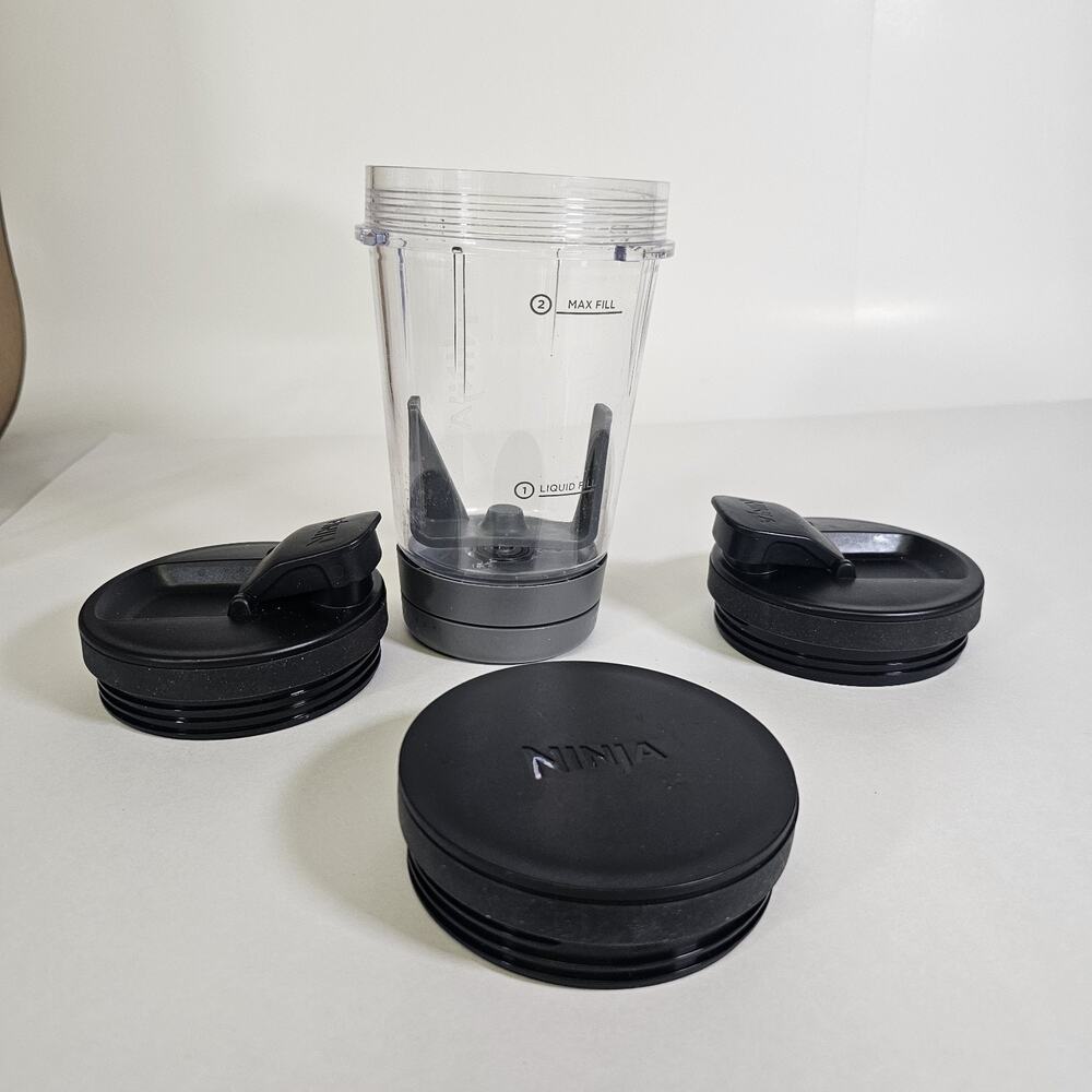 Ninja Foodi 14oz Smoothie Cup & Storage Lid SS351 SS100 SS350 + 2 Sip & Seal Lid